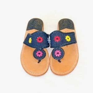 JACK ROGERS navajo signature Denim Jacks Flat Floral Sandal